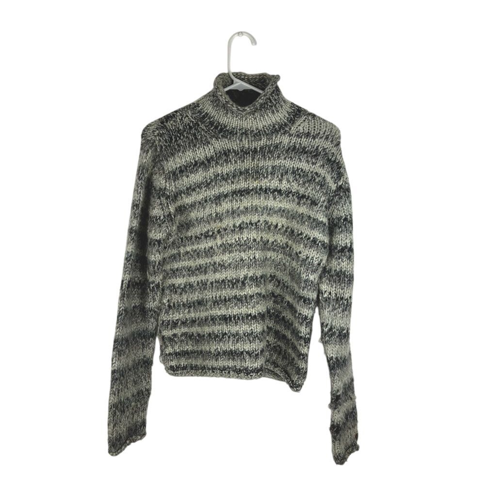 Columbia Wool Blend Women's Small Gray Knit Pullover Mock Turtle Neck Sweater
